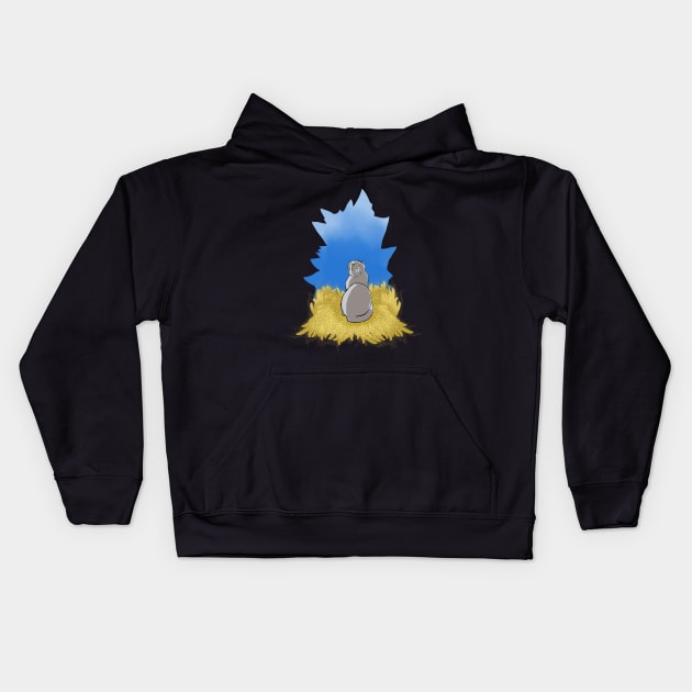 Cat, wheat and blue sky Kids Hoodie by KateQR